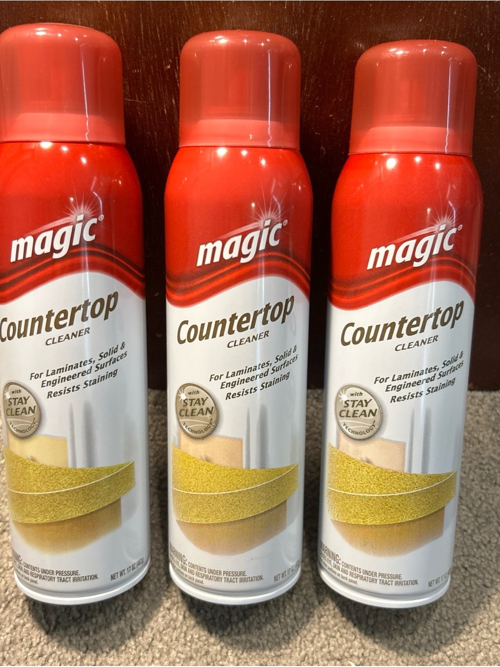 X3 Magic Countertop Cleaner for Laminate & Staining Red/White Bottle 17oz
